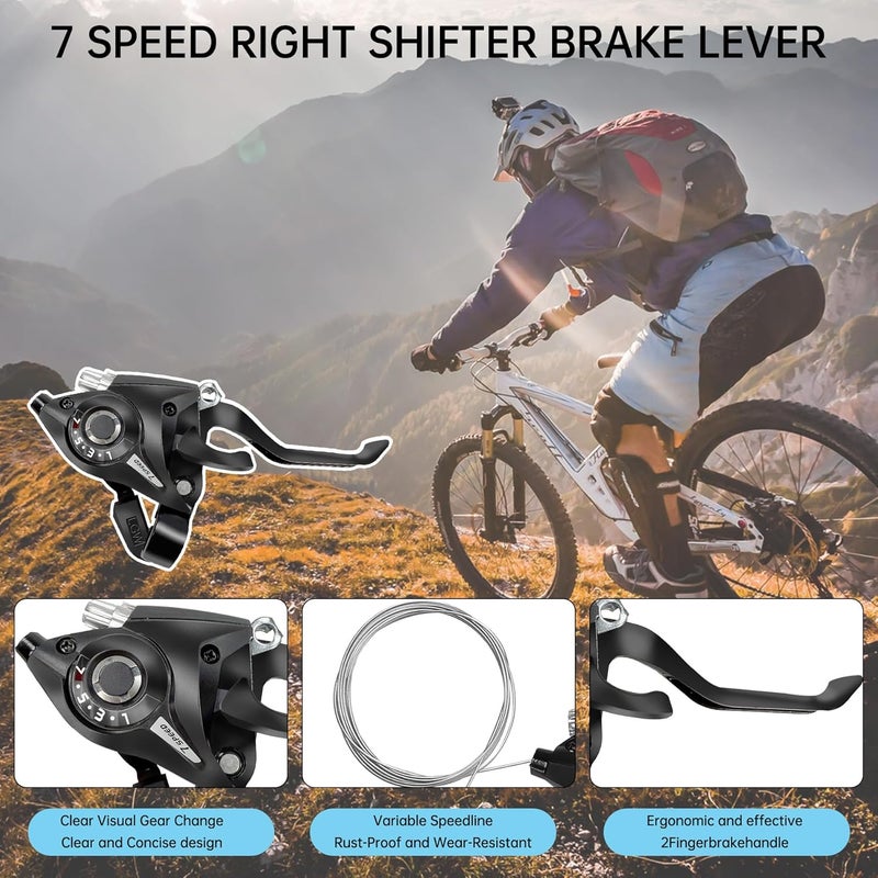 PATHGNAR 3x7 Bike Shifter 21 Speed Shift Lever and Brake with Gear Indicator for Mountain Road Bicycle - Image 4